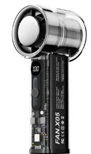 พัดลมพกพา Sonar FLYBIRD รุ่น X05 แบตเตอรี่ 3000mAh ชาร์จไฟได้ จอแสดงผล LED สีดำ